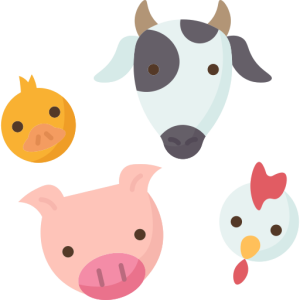 Animales de granja y peces